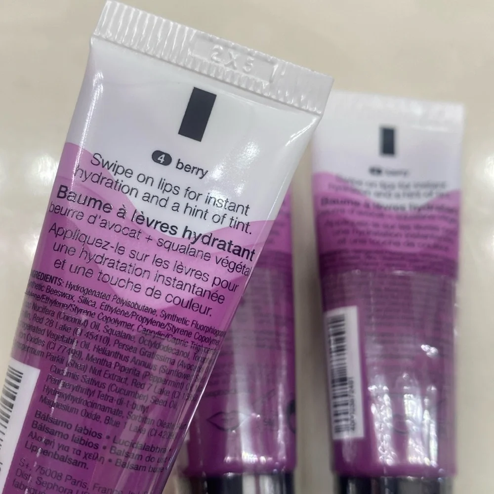 3X Sephora Hydrating LipBalm Avocado Butter & Plant Based Squalane #4‎ Berry New